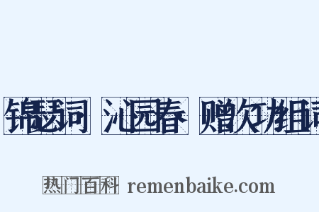 锦瑟词·沁园春·赠次功组词是什么意思的图片